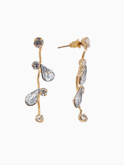 Набор 2 предмета: серьги, колье Изумление цветение, цвет белый в золоте, 42 см