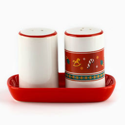 Солонка и перечница новогодние «Пряничные человечки!», 12×6.5×7 см, ручная работа