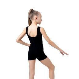 Купальник гимнастический Grace Dance, с шортами, на широких бретелях, р. 36, цвет чёрный фото 4