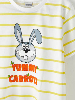 Bisiklet Yaka Bask?l? K?sa Kollu Pamuklu Erkek ?ocuk Ti??rt - Waikiki фото 3