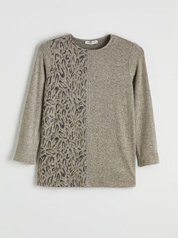 Bisiklet Yaka Desenli Bluz