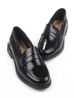 03-DYL128-2 BLACK Лоферы женские (натуральная кожа)