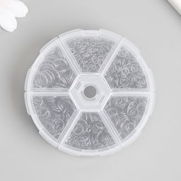 Кольца зажимные металл в шкатулке Чёрное серебро 880 шт 8х8х2 см - Simaland фото 4