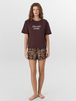 Комплект домашний женский с леопардовым принтом