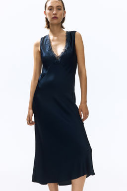 Vestido de espalda descubierta con encaje - H&m фото 5
