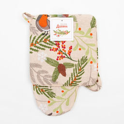 Набор кух. Доляна Bullfinch: варежка 20х27 см, прихватка 19х19 см, 100% хл  фото 6