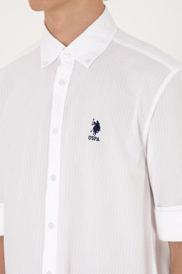 Erkek Beyaz Uzun Kollu G_mlek Sepette S_rpriz _ndirim - U.s. polo assn фото 7