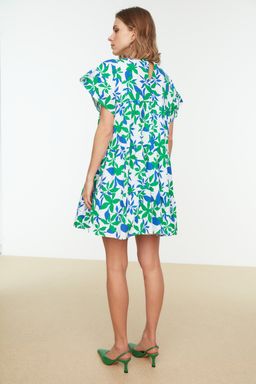 TRENDYOLMILLA Ekru Cicekli Genis Kesim Mini Dokuma Elbise TWOSS22EL0867  фото 5