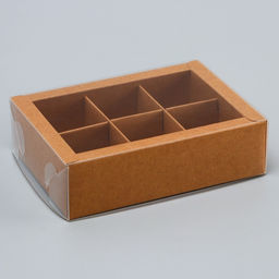 Коробка для 6 конфет, 13.7×9.85×3.85 см