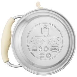 ЧАЙНИК AGNESS С ФИЛЬТРОМ, 1,0 Л C ИНДУКЦИОН. КАПСУЛЬНЫМ ДНОМ И СКЛАДЫВАЮЩЕЙСЯ РУЧКОЙ ЦВЕТ: КРЕМОВЫЙ  фото 4