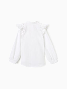 Блузка для девочки MINAKU: Cotton collection, белая, рост 146 см