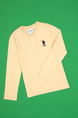 Erkek _ocuk Ekru Bisiklet Yaka Sweatshirt Sepette S_rpriz _ndirim