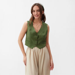 Жилет женский MIST Linen, размер 46, зелёный