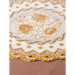 Цена за 12 шт. Салфетка сервировочная на стол «Букет», ажурная, d=30 см, цвет золото