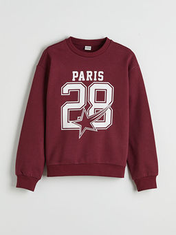 Paris Bask?l? K?z ?ocuk Kal?n Sweatshirt