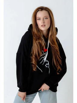 Толстовка худи с модным корейским жестом Я тебя люблю Арт. 1025