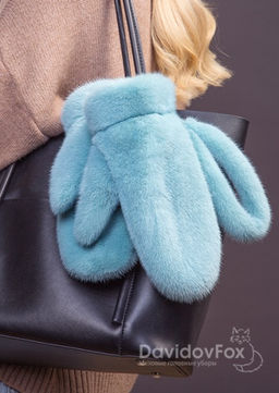 Варежки норка мята