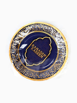 Цена за 10 шт. Тарелка одноразовая бумажная «Ramadan», синяя, 18 см