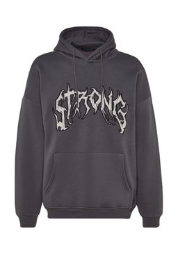 TRENDYOL MAN Antrasit Oversize/Genis Kesim Ici Polar/S?cak Tutan Kapusonlu Sweatshirt TMNAW24SW00029 - Trendyolmilla фото 17