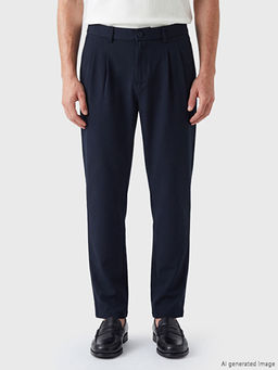 Standart Kal?p Erkek Pileli Kuma? Pantolon