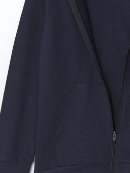 Kap??onlu K?z ?ocuk Fermuarl? Sweatshirt