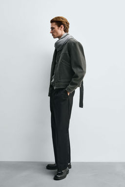 VINTAGE-EFFECT FAUX SUEDE JACKET - Zara фото 4