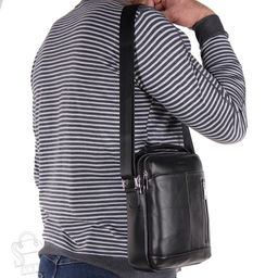 Сумка мужская кожаная 811-2BSH black Heanbag