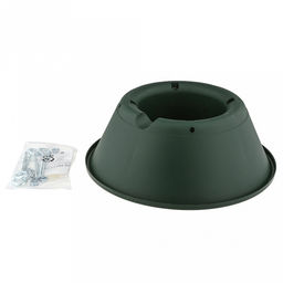 Подставка для новогодней елки "Финская" макс. высота дерева 2м, размер ствола 4-15см, чаша для воды 2л, д7-37,5см, h14см, вес 0,73кг, пластик, крепеж металл, цвет зеленый (Китай)