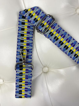 LACCOMA ремень 1000-22-4-зиг заг голубой/черный/желтый полиэстр