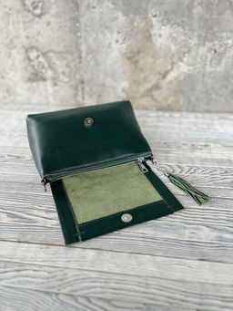 Женская кожаная сумка через плечо 8722-9 Грин - Sergio valentini фото 4