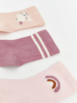 Desenli K?z ?ocuk Soket ?orap 3l?