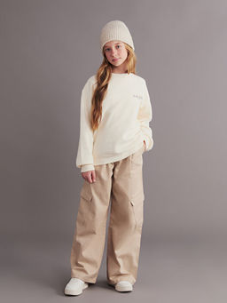 S?rt Bask?l? K?z ?ocuk Sweatshirt