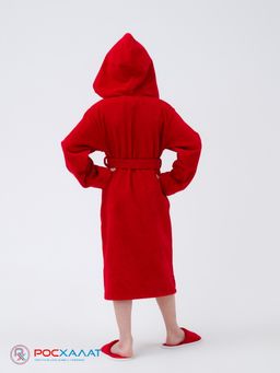 Детский махровый халат с капюшоном красный МЗ-04 (67)