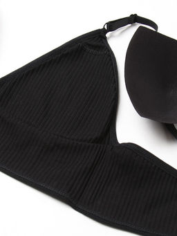 Комплект нижнего белья женский (топ, трусы) Collorista, чёрный, размер 46-48