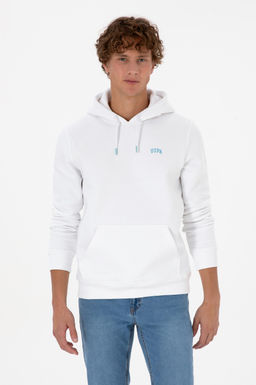 Erkek Beyaz Basic Sweatshirt Sepette S_rpriz _ndirim