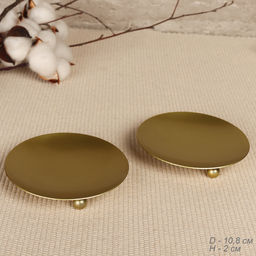 Подсвечник 2 см диаметр 11 см для столбика золото / HA-42 /уп 4/ 719182/ металл