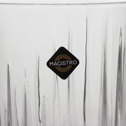 Стаканы Magistro «Богема. Полоса», 310 мл, 8.3×7.7×9 см, набор 6 шт., вращающиеся, стекло, прозрачные