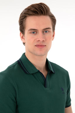 Erkek Slim Fit Polo Yaka Koyu Ye_il Ti__rt Sepette S_rpriz _ndirim - U.s. polo assn фото 2