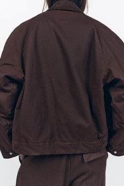 WAXED JACKET WITH CORDUROY COLLAR ZW COLLECTION - Zara фото 6