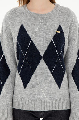 Женский серый меланжевый свитер с круглым вырезом Неожиданная скидка в корзине - U.s. polo assn фото 6