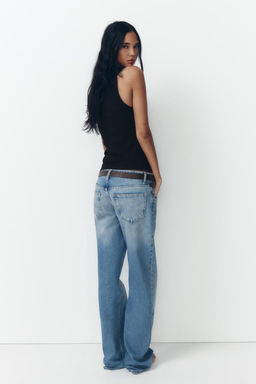 TRF WIDE-LEG MID-RISE FULL LENGTH JEANS - Zara фото 8