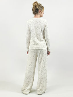 Пижама с принтом сердечки OD-1011-1 молочный