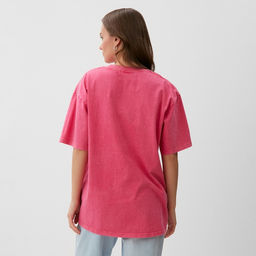 Футболка из вареного хлопка женская MIST Insanity, розовая, размер M