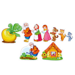 Комплект вырубных мини-плакатов, 10 шт., герои сказки "Репка"