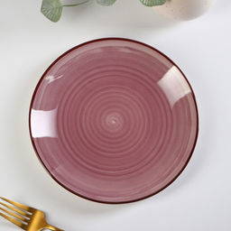 Тарелка керамическая десертная Доляна Морской мир, d=19 см, цвет бордовый