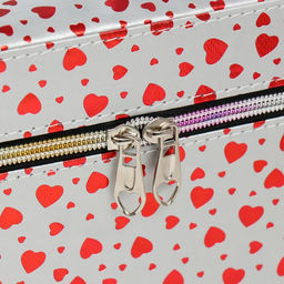 Набор шкатулок для украшений Сердца на белом, 3 шт., с зеркалом, искусственная кожа, 13?21?14.5; 10?19?12; 21?15.5?17 см