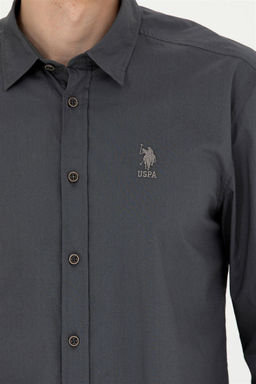 Мужская рубашка антрацитового цвета с длинным рукавом - U.s. polo assn фото 14