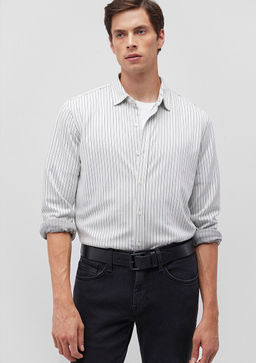 Siyah Orme Gomlek - Mavi фото 2