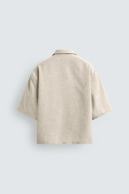 CAMISA BOXY FIT ESTRUCTURA / Beige claro - Zara фото 8