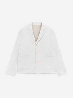 Blazer relajado de algod?n y lino